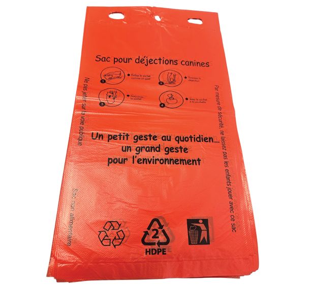 Lot de 2000 sacs à déjection canine - rouge - Manutan Expert