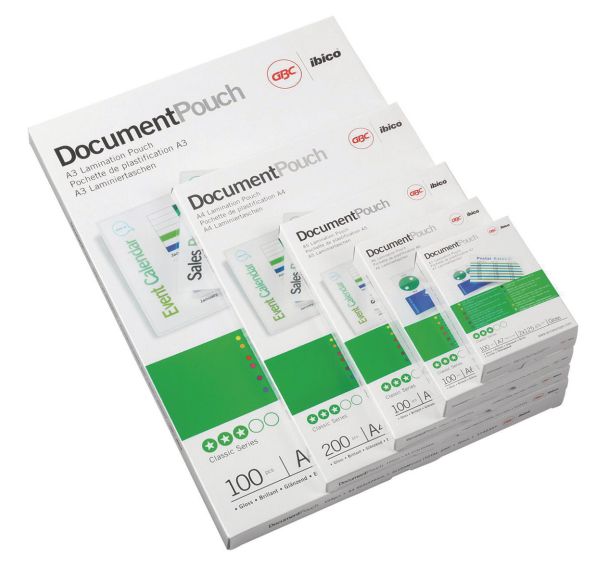 Lot de 200 Pochettes de plastification standards A4, 2 x 37,5 microns GBC