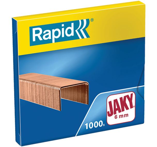 Lot de 20 Agrafe Jaky cuivrée. Boît présentoir de 20x1000