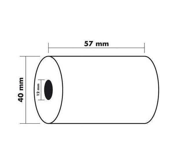 Lot de 20 Bobines pour tickets de carte bancaire 57x40x12x8 - 2 plis