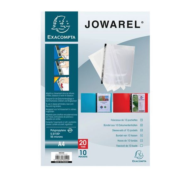 Lot de 20 Faisceaux standard jowarel® en polypropylène 20 vues A4
