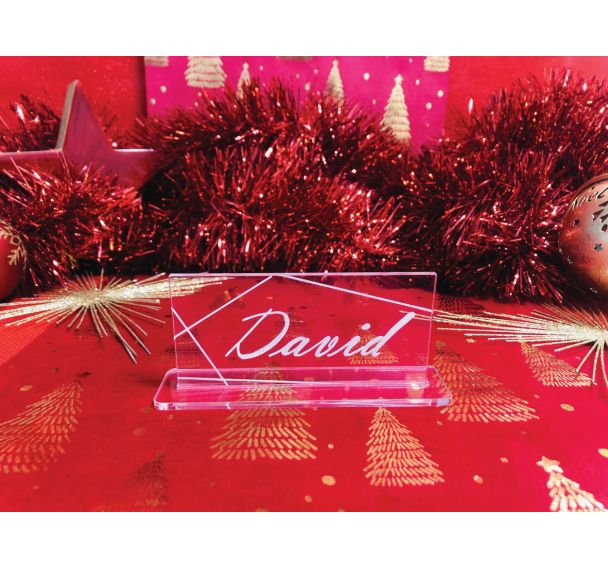 Lot de 20 Marque-place de table acrylique - Rectangle