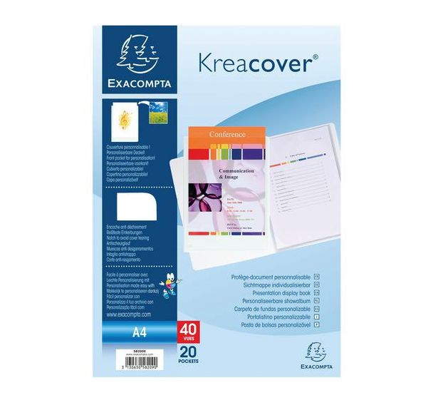 Lot de 20 Protège-documents en PP rigide kreacover® 40 vues A4