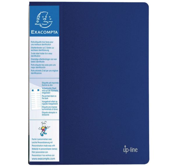 Lot de 20 Protège-documents rigide avec porte étiquette 40 vues Bleu