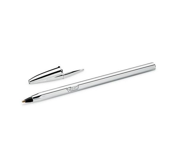 Lot de 20 Stylo-Bille Cristal Original Shin Argent encre noire - BIC