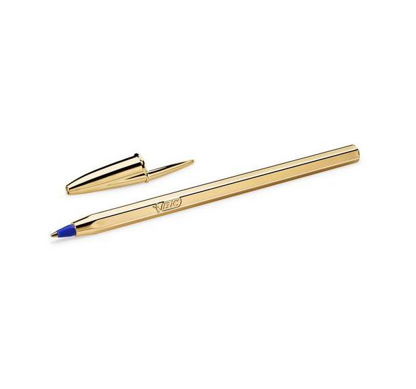 Lot de 20 Stylo-Bille Cristal Original Shine Or - Encre Bleue - BIC