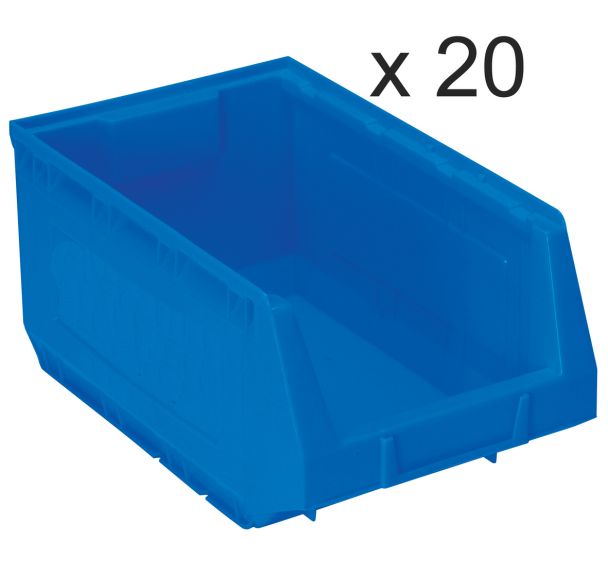 Lot de 20 bacs à bec Kangourou - Longueur 345 mm - 10 L - Manutan Expert