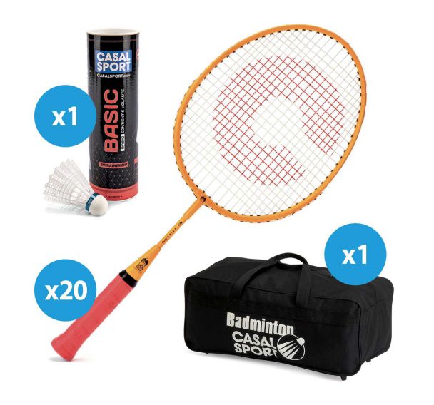 Lot de 20 raquettes Casal Sport Mini 3 + 1 sac + 6 volants