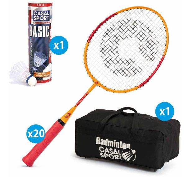 Lot de 20 raquettes de badminton init 3 + sac de rangement