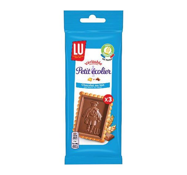 Lot de 23 Gateaux PETIT ECOLIER LU chocolat au lait- pocket par 3