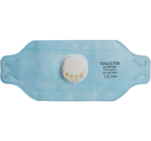 Lot de 240 Boîte de 20 masques à valve pliables horizontal bleu FFP2D