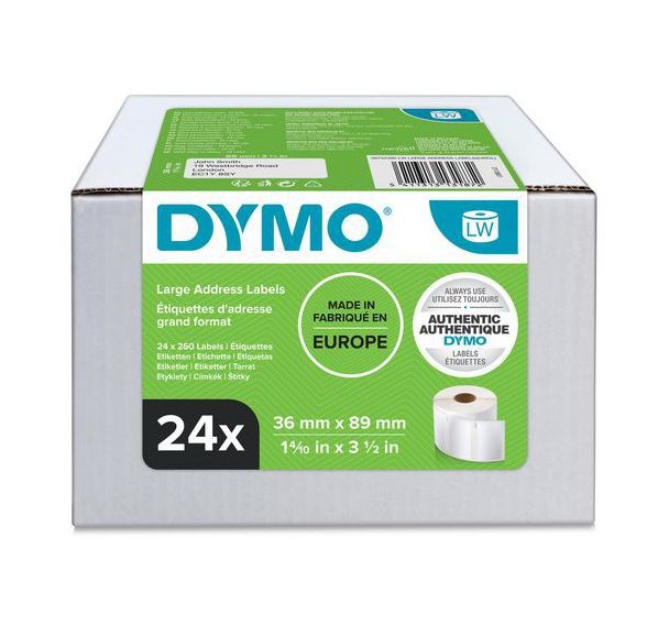 Lot de 24 Étiquette d'adresse postale autocollante LabelWriter 36x89mm