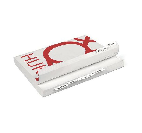 Lot de 24 Index double face, permanents, 12 x 40 mm blanc