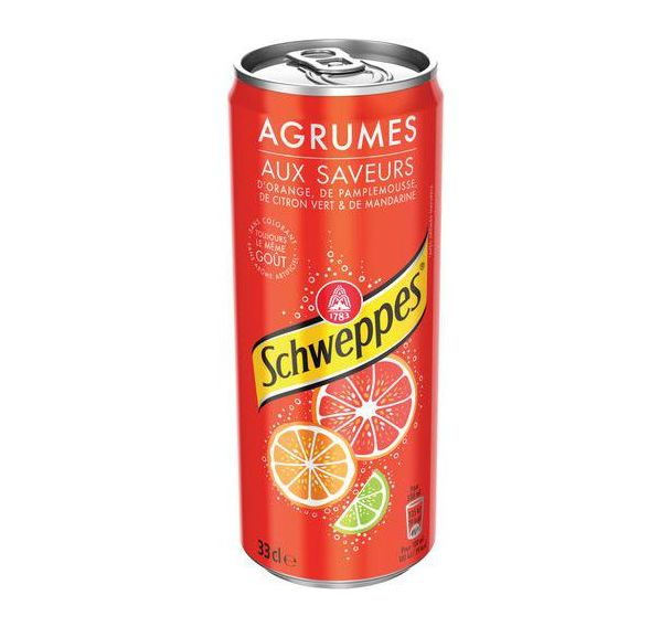 Lot de 24 Soda SCHWEPPES Agrum Canette 33CL