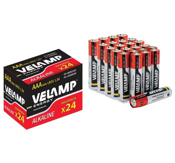 Lot de 24 piles alcalines- VELAMP