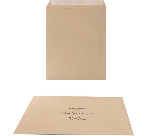 Lot de 250 Pochette 229x324 90g auto adhésive