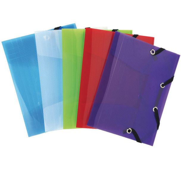 Lot de 25 Chemise à élastique 3 rabats Polypro Crystal Colour pocket
