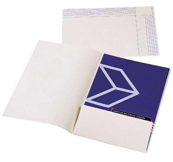 Lot de 25 Chemise sous-dossier A4 avec 1 rabat: ivoire