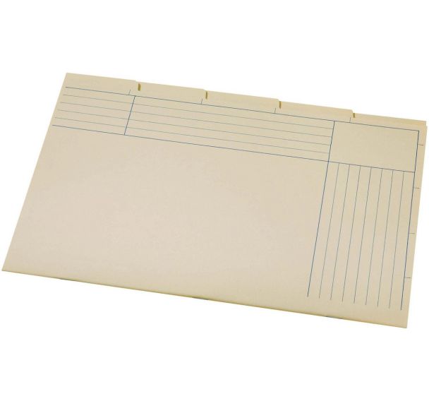 Lot de 25 Chemise sous-dossier: avec 5 onglets: jaune