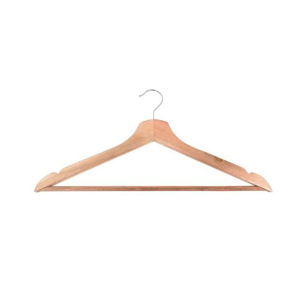 Lot de 25 Cintre avec porte-pantalon en bois naturel - lot de 25 - Vepabins