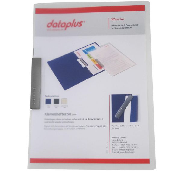 Lot de 25 Dossier à clip A4: serrage argenté: transparent