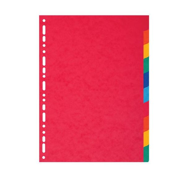 Lot de 25 Intercalaires carte 220g 10 positions - a4 maxi