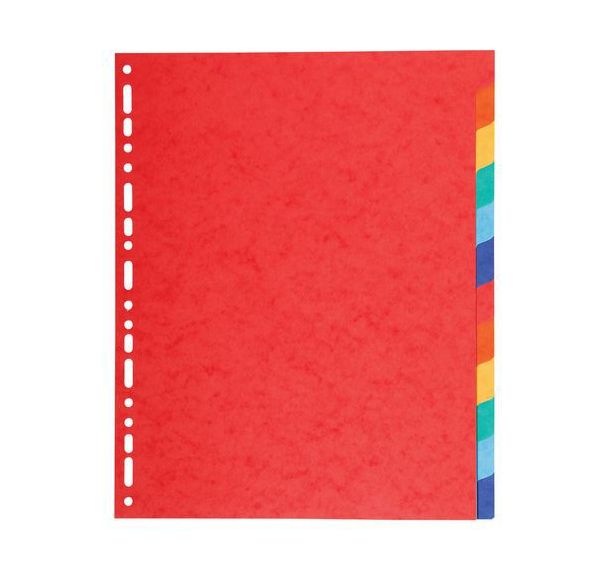 Lot de 25 Intercalaires carte 220g 12 positions - a4 maxi