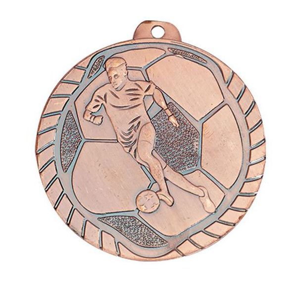 Lot de 25 Médailles de foot bronze - économique - 50mm
