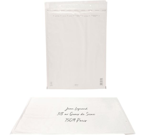 Lot de 25 Pochette 350x470 125g kraft blanc auto adhésive matelassé