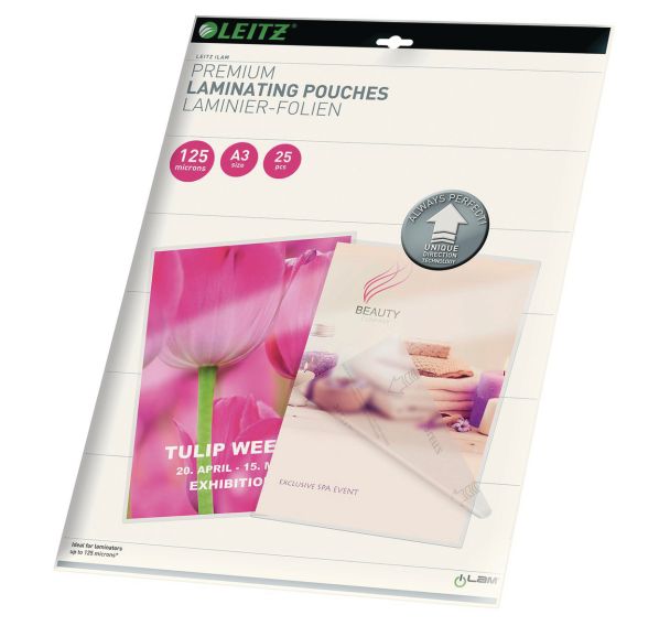 Lot de 25 Pochettes de plastification UDT A3, 125 microns
