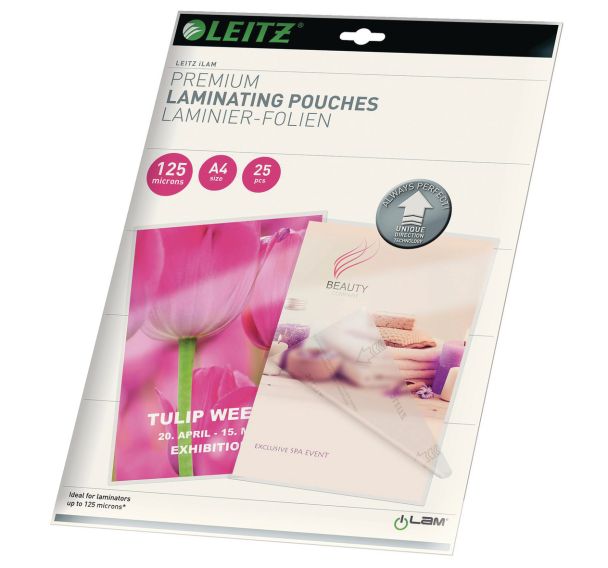 Lot de 25 Pochettes de plastification UDT A4, 125 microns