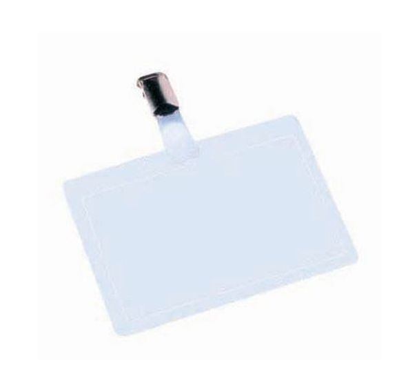 Lot de 25 Porte-badge autoplastifiable horizontal - Avec clip