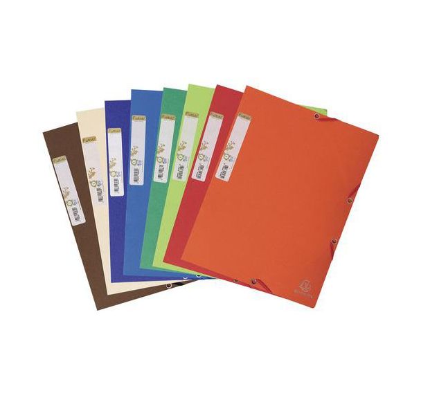 Lot de 25 chemises 3 rabats - Carton recyclé - 380 g/m2 - Assorti