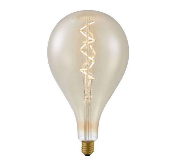 Lot de 2 Ampoule filament GLS spiral XXL LED E27 450 lm coloris doré