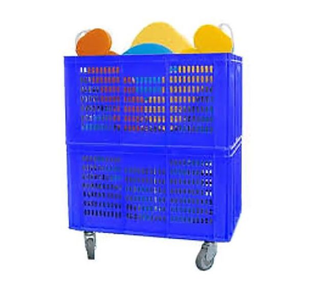 Lot de 2 Bacs de rangement sur roues en inox 153,6 L