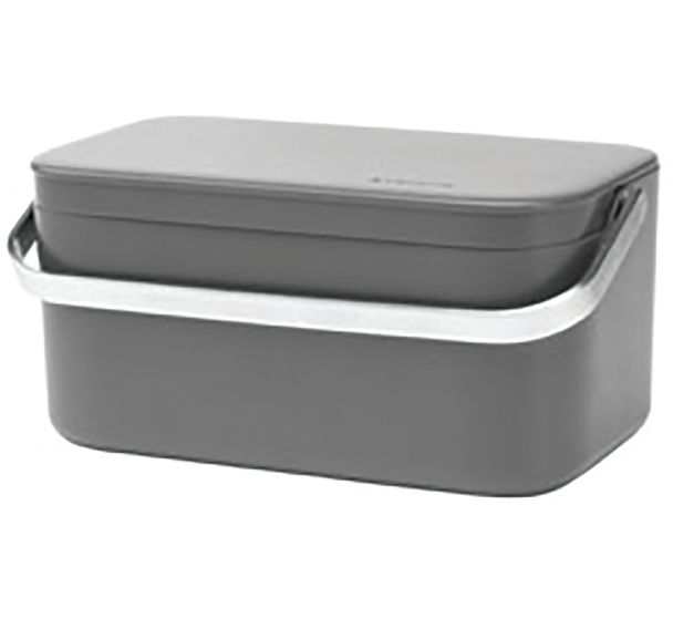 Lot de 2 Bac portable à déchets gris foncé