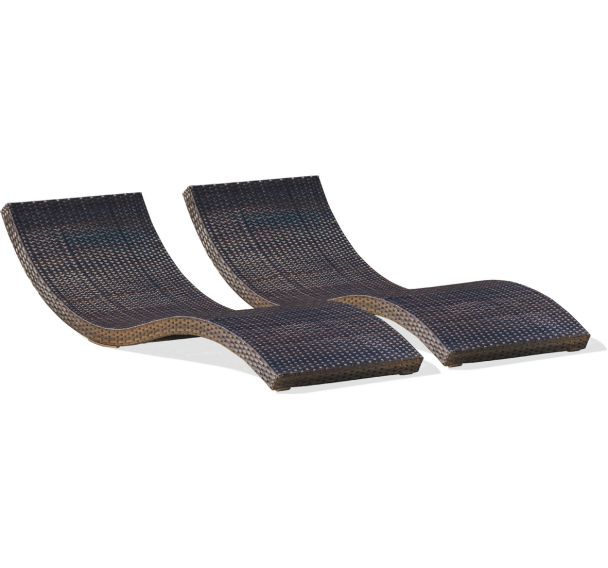 Lot de 2 Bain de soleil empilable Cancun chocolat en lot