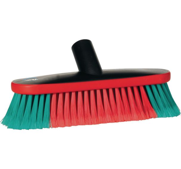 Lot de 2 Brosse ovale à passage d'eau, 270 mm, Souple/fleuré, Noir