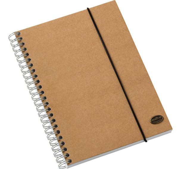Lot de 2 Cahier A5: reliure spirale: marron:Kraft