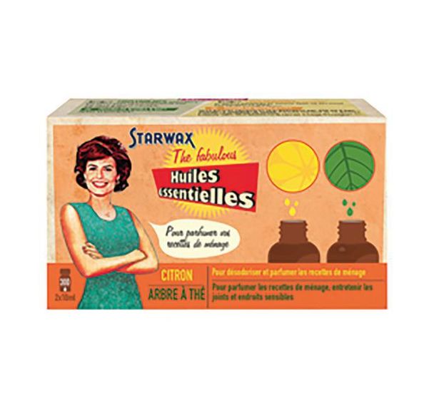 Lot de 2 Coffret de 2 huiles parfum citron et tea tree