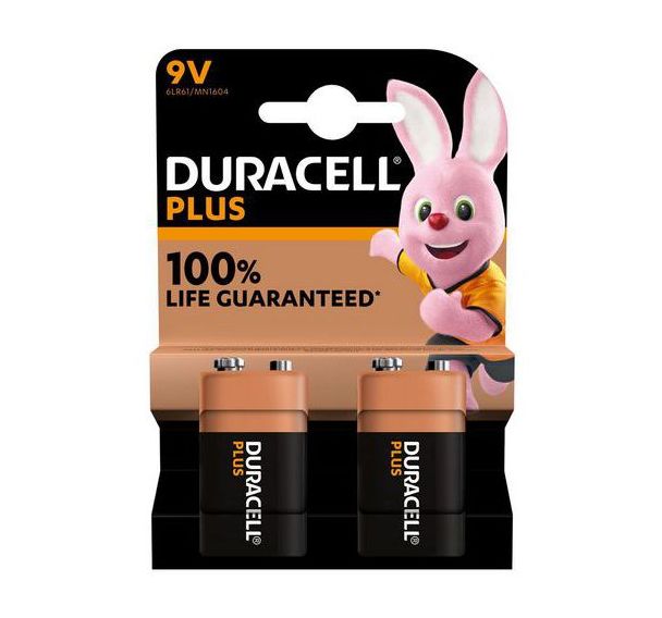 Lot de 2 Duracell Plus 100% 9V - 2 unités