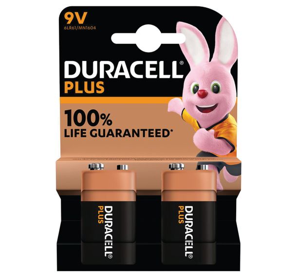 Lot de 2 Duracell Plus 100% 9V - 2 unités