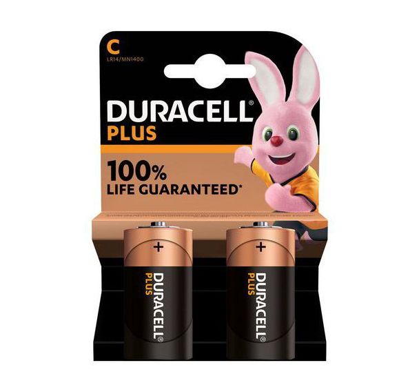Lot de 2 Duracell Plus 100% C X2
