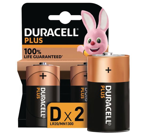 Lot de 2 Duracell Plus 100% D X2