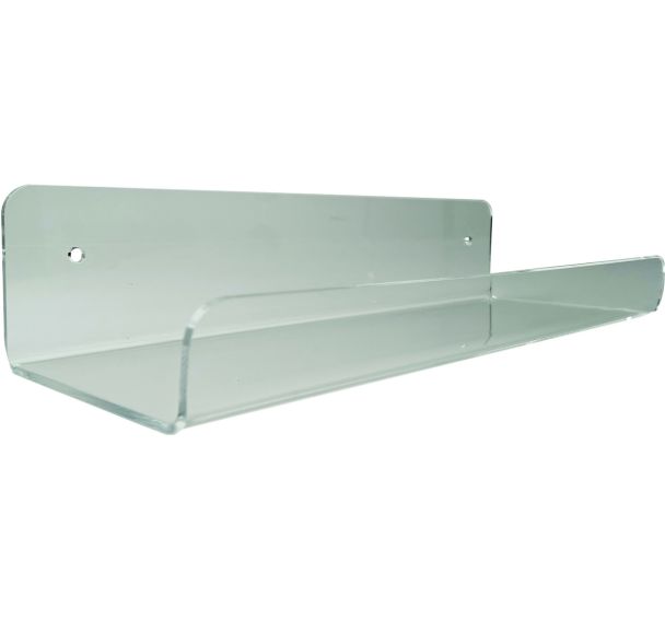 Lot de 2 Étagère flottante en acrylique - en forme de U - transparent