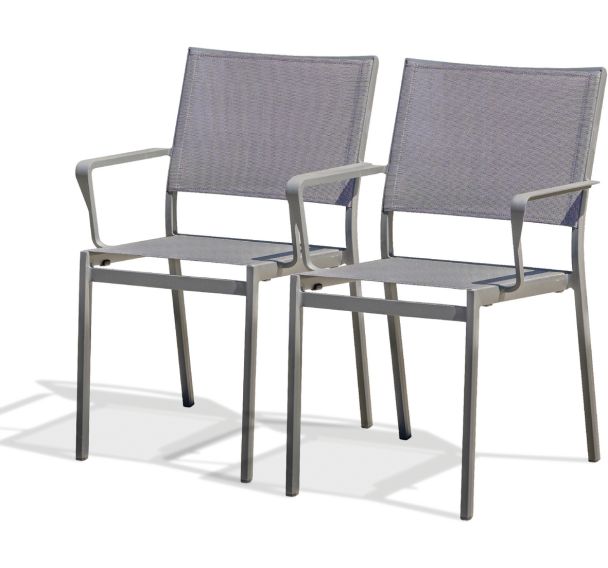 Lot de 2 Fauteuil jardin empilable Stockholm en lot