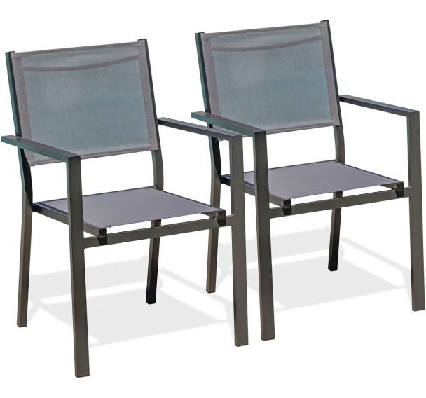 Lot de 2 Fauteuil jardin empilable Tolede en lot