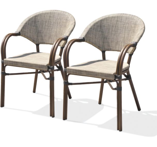 Lot de 2 Fauteuil jardin empilable Ushuaia en lot