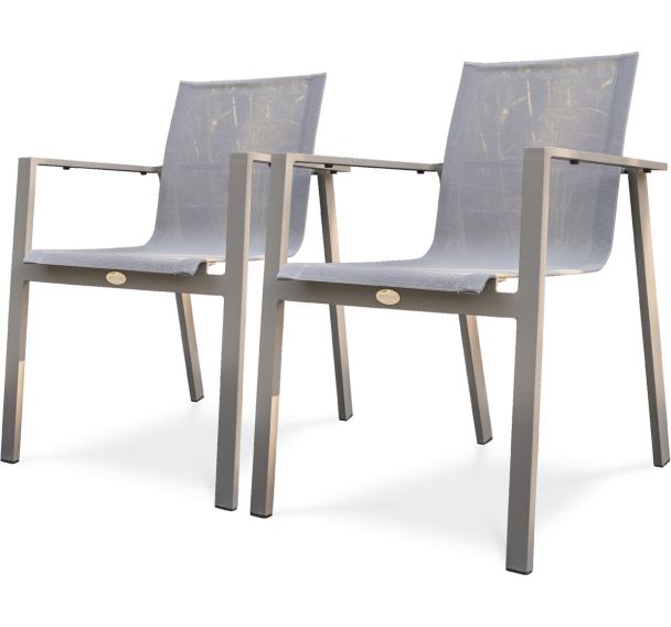 Lot de 2 Fauteuil jardin empilable Zahara en lot