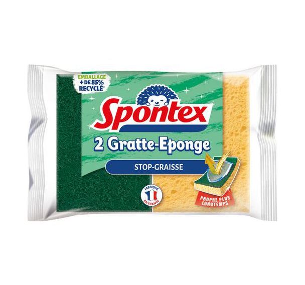 Lot de 2 Gratte-éponge stop graisse - Spontex
